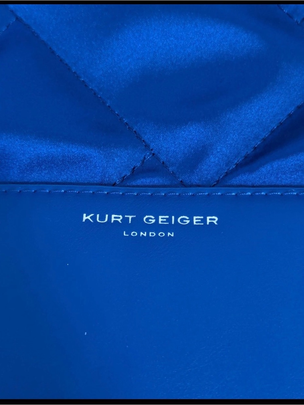 Kurt Geiger Royal Blue Large Quilted Tote with Signature Hardware - Picture 7 of 15